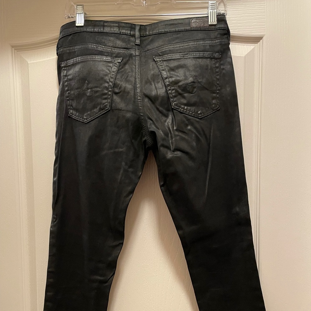 AG black coated skinny jeans